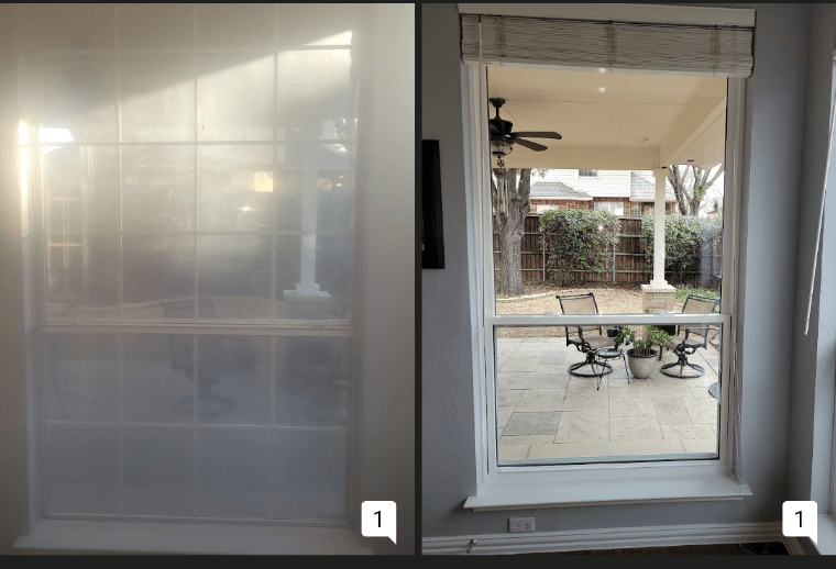 Before and after windows install in Flower Mound, Texas